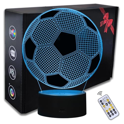 Luz noturna de futebol, lâmpada noturna LED 3D para meninos - Lâmpadas de quarto com tema de futebol