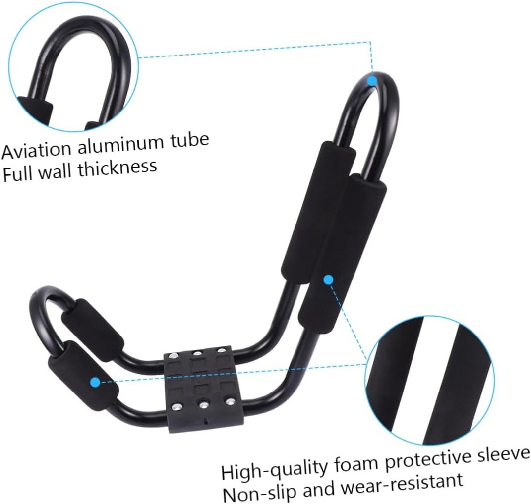 Toyvian 2pcs Kayak Roof Rack and Canoe Roof Frame, J-Shaped Detachable Car Luggage Rack, Heavy-Duty Crossbar Carrier for SUV Truck, Outdoor Water Sports Storage and Transport