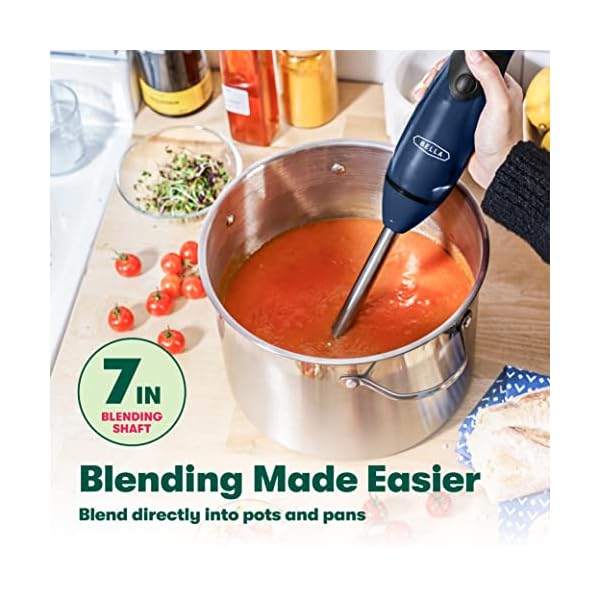 BELLA-Immersion-Hand-Blender-Cordless-Portable-Mixer-with-Whisk-Attachment-Electric-Handheld-Juicer-Shakes-Baby-Food-and-Smoothie-Maker-Stainless-Steel-Blue BELLA-Immersion-Hand-Blender-Cordless-Portable-Mixer-with-Whisk-Attachment-Electric-Handheld-Juicer-Shakes-Baby-Food-and-Smoothie-Maker-Stainless-Steel-Blue