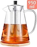 teekanne sieb glas LIEFERUMFANG: Teekannen Set mit herausnehmbaren Filtereinsatz, Deckel und Teeuntersetzer aus Bambus. Verpackt in einem hochwertigen Geschenkkarton.