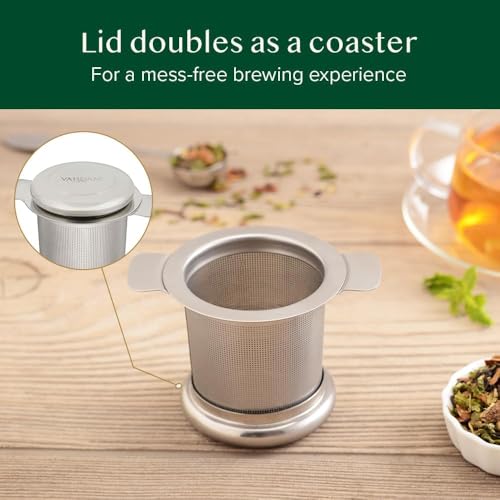 Image of VAHDAM, Classic Tea Infuser | Tea Infusers for Loose Tea | 18 /8 Stainless Steel Loose Tea Steeper | Best Tea Strainers for Loose Tea | Tea Diffuser | Loose Leaf Tea Infuser | Gift for Him /Her