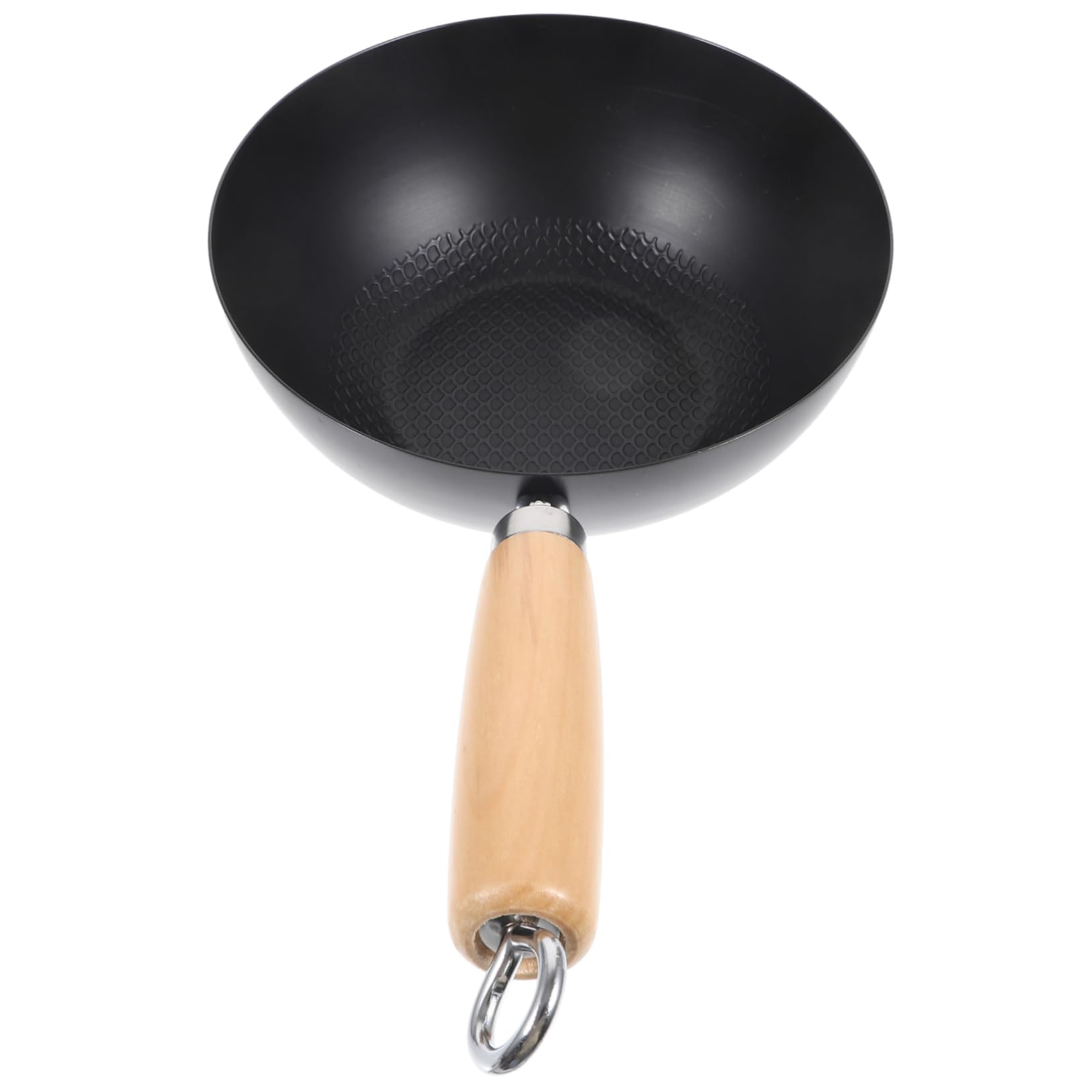 ULTECHNOVO Wok Superficie Lisa y Fácil de Limpiar Pequeño de Hierro Forjado Japonés para Cocina a Gas en Hoteles y Restaurantes