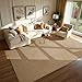 Softlife 4x6 Faux Jute Area Rug, Washable Rugs for Entryway Modern Farmhouse Non-Slip Accent Rug Floor Carpet for Dining Room Living Room Bedroom Kitchen Entryway, Brown