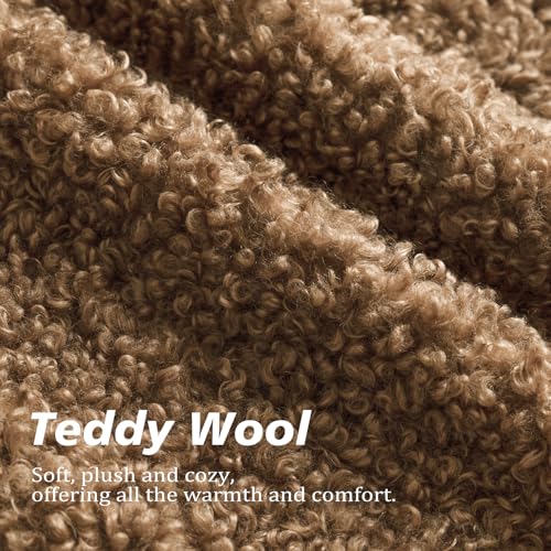 Image of Foindtower 2 Pieces 24x24 Inch Dark Bronze, Faux Fur Throw Pillow Cover Accent Sherpa Furry Pillow Covers Fuzzy Soft Pillowcases Cozy Sheepskin Decorative Fleece Cushion Case for Bed Couch Living Room