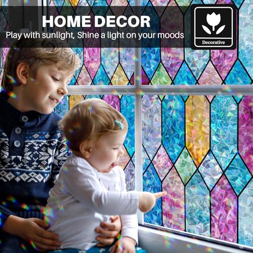 Película decorativa para ventana con privacidad, 17.3 x 78.7 pulgadas miniatura 3