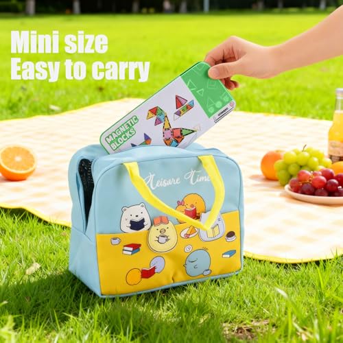 42PCS Mini Magnetic Tiles Building Blocks Set with Portable Iron Case, STEM Travel Toys for Kids Ages 3+, Educational Magnet Construction Puzzles for Boys and Girls,Toddler Puzzle Birthday Gift Toys - Image 6