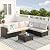 Ophelian 7 Pieces Outdoor Sectional Wicker Rattan Furniture Set, Patio Set Conversation with Cushion and Coffee Table for Balcony Lawn Garden and Backyard? Brown/Beige