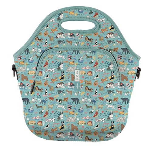 Sok It LunchTote Zippered Bag Insulated Neoprene Caddy (Dog Days Forever X-Large 6.5 Quart Lunch Tote)