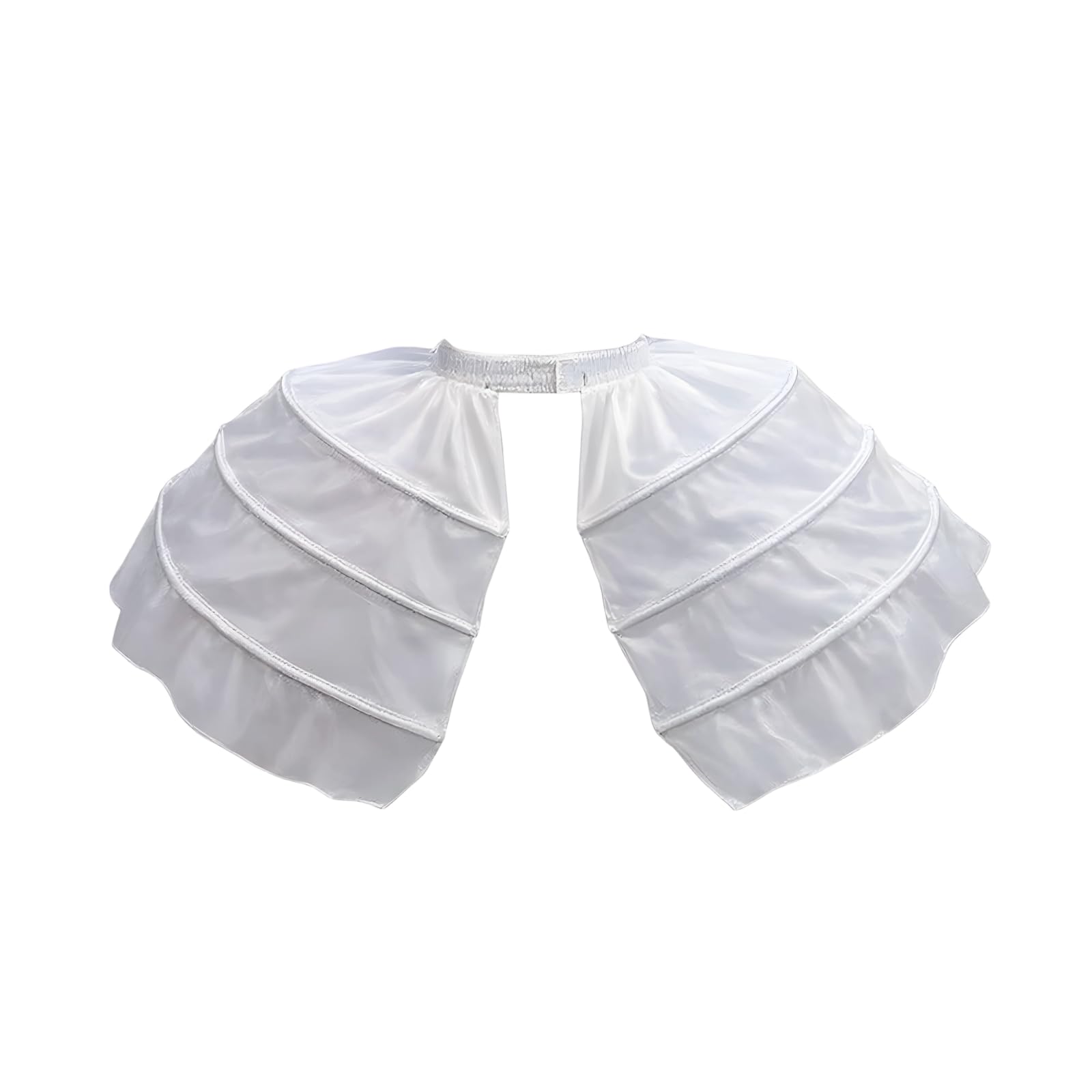 Reifrock weiß, Crinoline-Unterrock im viktorianischen Stil, Taillenweite 56 cm, Länge 45 cm, Durchmesser 60 cm, für Brautkleider, Cosplay und Festliche Kostüme