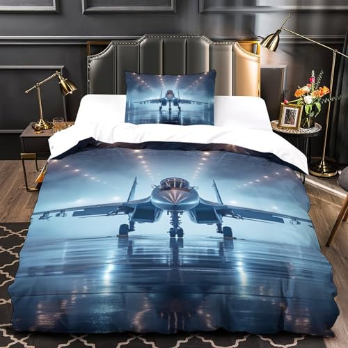 Parure de lit avions de combat microfibre super douce impression 3D relief haute définition - 4