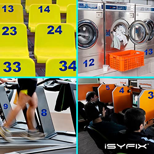 image for iSYFIX Reflective Blue Vinyl Numbers Stickers – 6 Inch Self Adhesive