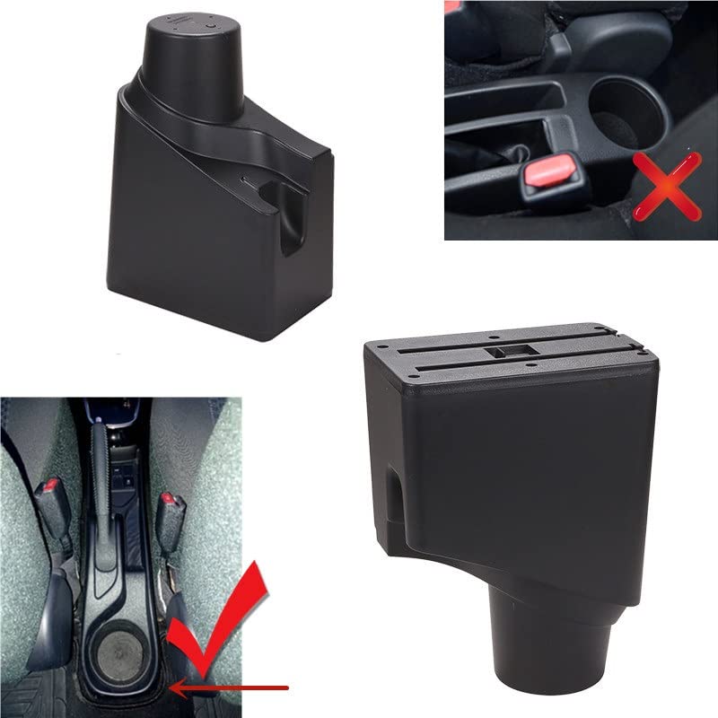 OYHCM Auto Centrale Bracciolo Compatible with Toyota Yaris 2015-2021 Braccioli Poggiabraccio Vano Portaoggetti Doppio Spazio di Archiviazione Nero con Portabevande