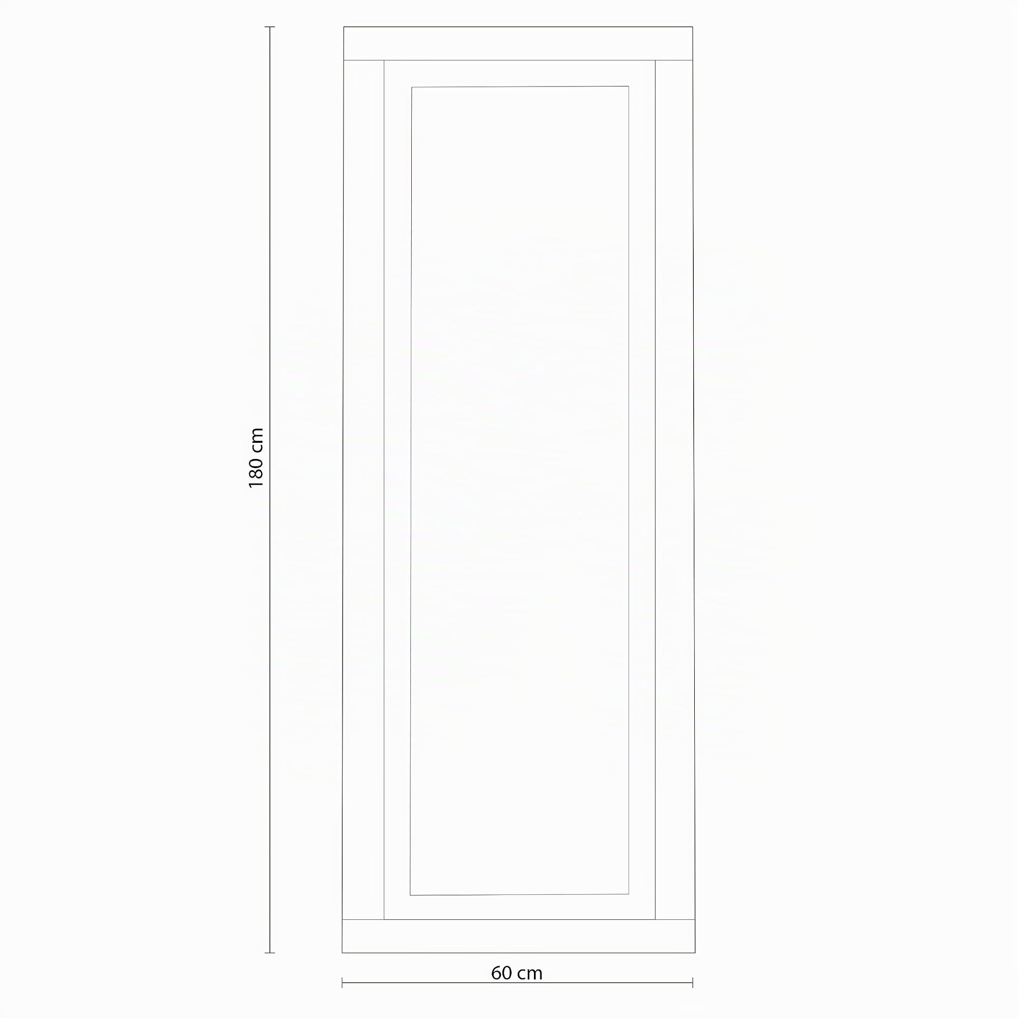 duehome | Espejo Mural Rectangular, Espejo de Pared, Modelo Kira, Acabado en Color Andersen Pino y Gris, Medidas: 60 cm (Ancho) x 180 cm (Alto) x 3,5 cm (Fondo)