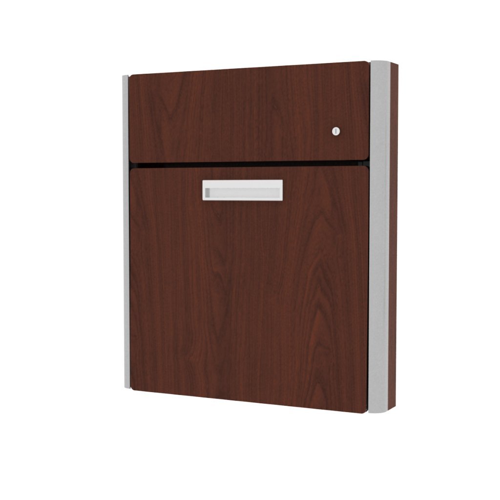 Embrace Single Compartment Wall-Mounted Computer Workstation, Brighton Walnut