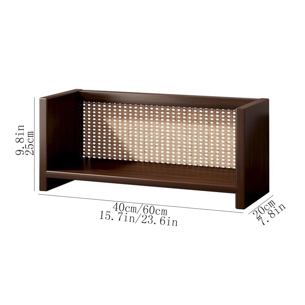 Walnuss-Schreibtisch – stapelbares Bücherregal aus Holz, multifunktionales Aufbewahrungsregal für Büro, Wohnzimmer, Schlafzimmer, L40 x B20 x H25 cm, effiziente Schreibtisch-Aufbewahrungslösung