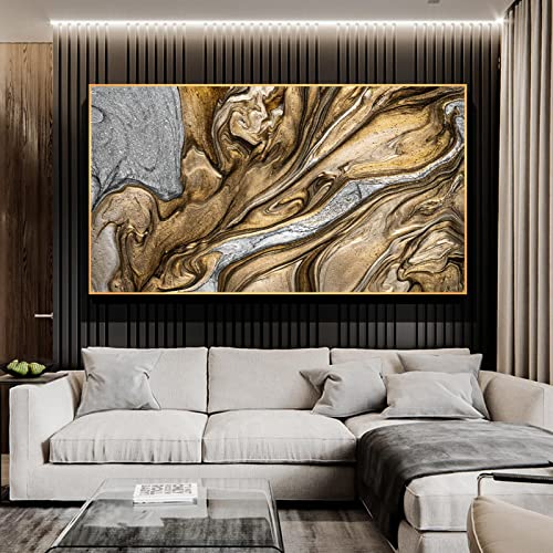 Peinture dore abstraite dore de luxe deco murale premium 30x60 cm