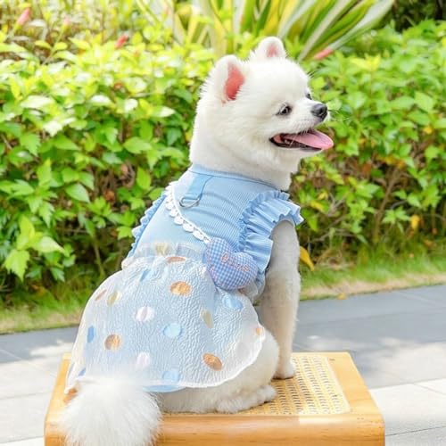 Robe bubble chat enfilage facile avec volants bleu taille S