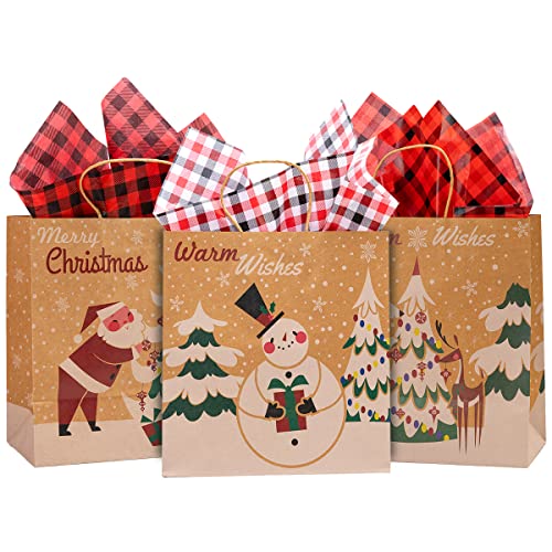 Joyin 150 Sheets Christmas Red Black Buffalo Plaid Tissue Paper Assorted Design, Holiday Gift Wrap Paper, Accessory For Gift Boxes, Gift Wrapping Bags And Wine Bottles Decoration #TOP4
