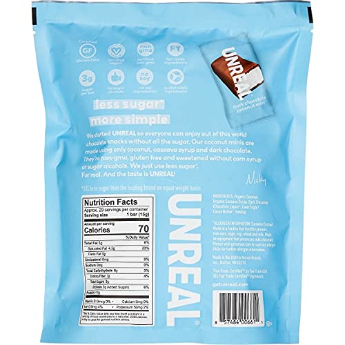 Unreal Dark Chocolate Coconut Mini Bars 15.3 OZ - Thumbnail 2
