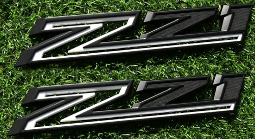 Image of 2 Pack 2019-2025 Z71 Emblem Decals Side Badges Compatible with Silverado Z71 Parts 84632695 (Black White)
