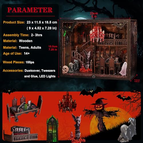 Joibabe Haunted Manor Gothic Book Nook Kit thumbnail 3