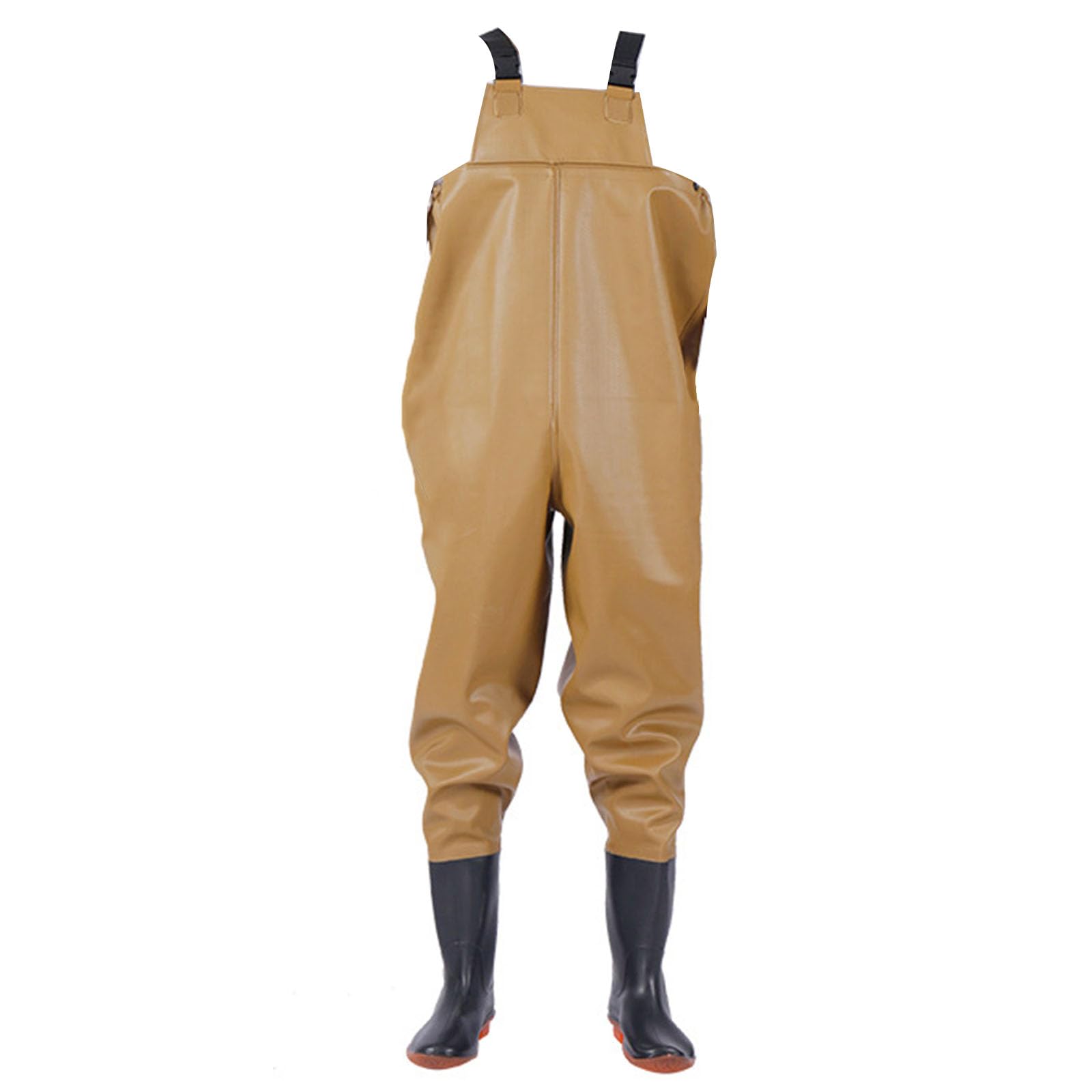 ENEN Trampolieri da Pesca per Uomo e Donna, Waders Pesca a Mosca Traspirante PVC con Tracolla Regolabile Impermeabili Scafandro in Neoprene con Stivali 36-47 (40,112 Cachi)