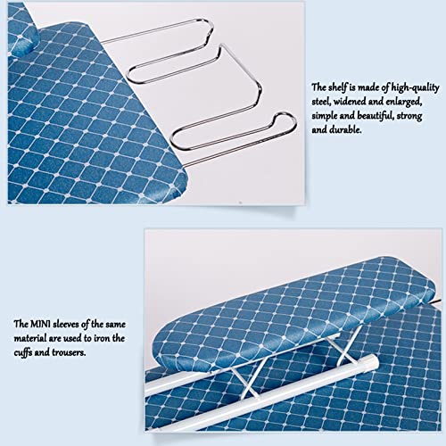 Tablas de Planchar, Tabla de Planchar para el hogar, Soporte sólido para Plancha de Vapor, Mesa de Planchar Ajustable con Mesa de Manga Fija, Fuerte Soporte para Plancha, para Costura