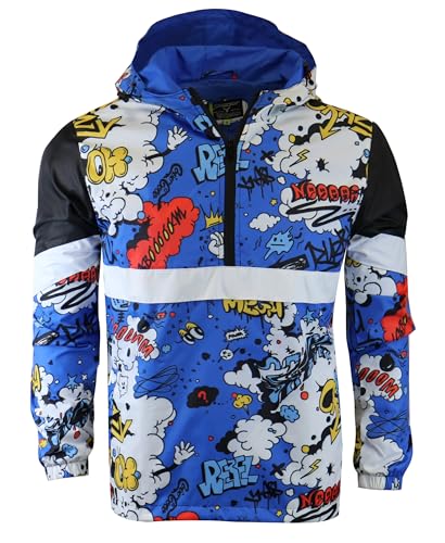 Image of Screenshotbrand Lightweight Hooded Water Resistant Windbreaker - Zip-up Fashion Map Print Rain Jacket