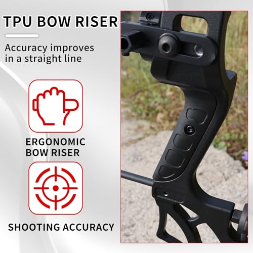 MOYJ Compound Bow and Arrow Set Adult Archery Kit Adjustable Draw Weight 30-65LBS Beginner Shooting Outdoors Convenient to Carry for Travel and Hunting Bow Mixed Carbon Arrows Complete Set (Black)