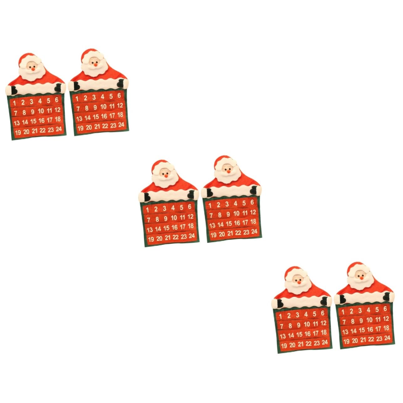Cabilock 6 Piezas calendario de adviento festivo calendario de adviento de pared calendars calendario colgante de navidad cuenta regresiva de navidad objetos decorativos mayor