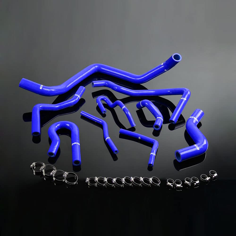 PIT66 Silicone Radiator Hose Kit,Compatible with 1992-2000 Honda Civic 1.6l Sohc D15 D16 Eg/Ek Blue with Clamps