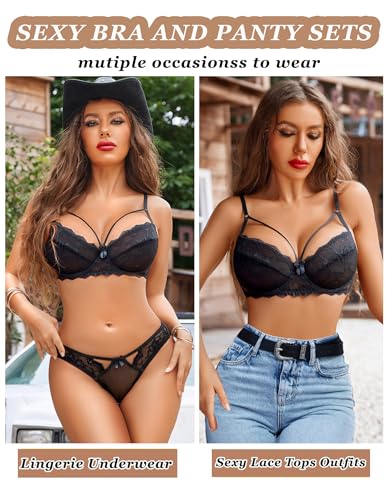 Avidlove Lingerie Sets For Women Sexy 2 Piece Bra And Panty Lace Underwear Sets Underwired Babydoll Outfits S-XXL2
