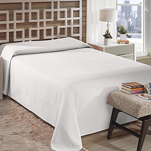 Colcha/cobre leito solteiro piquet favo 1,40m x 2,20m - dohler