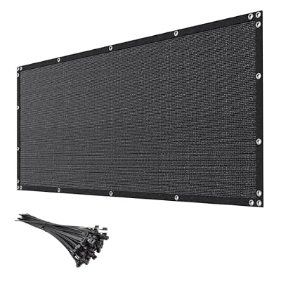 6' x 50' Black Privacy Screen Fence Heavy Duty Fencing Mesh Shade Net Cover for Outdoor Panel Garden Backyard Porch Patio Balcony LSYY