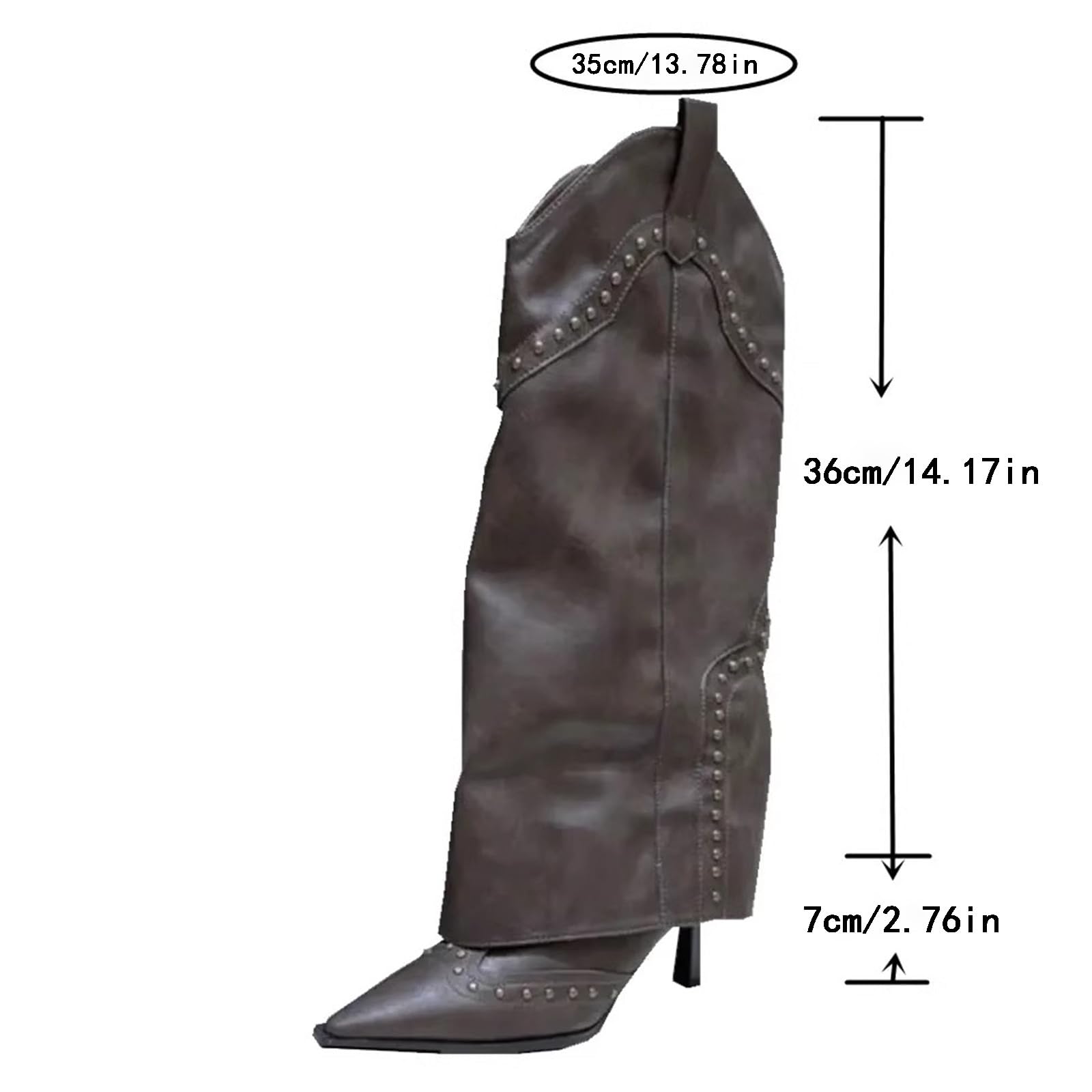 Botas de Invierno Mujer Botas de otoño cálidas y Redondas con Punta Larga y Suela Recta Gruesa para Mujer