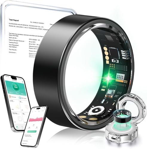 Image of New Upgraded Smart Ring【JZ5.0 Chip & 0 Measurement Error】 IP68 Waterproof | Smart Ring Women (Black, 9#)