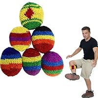 Gxdamxz 6 Stück Jonglierbälle, Hacky Sack Bälle, Knitted Kick Balls - 5x5cm
