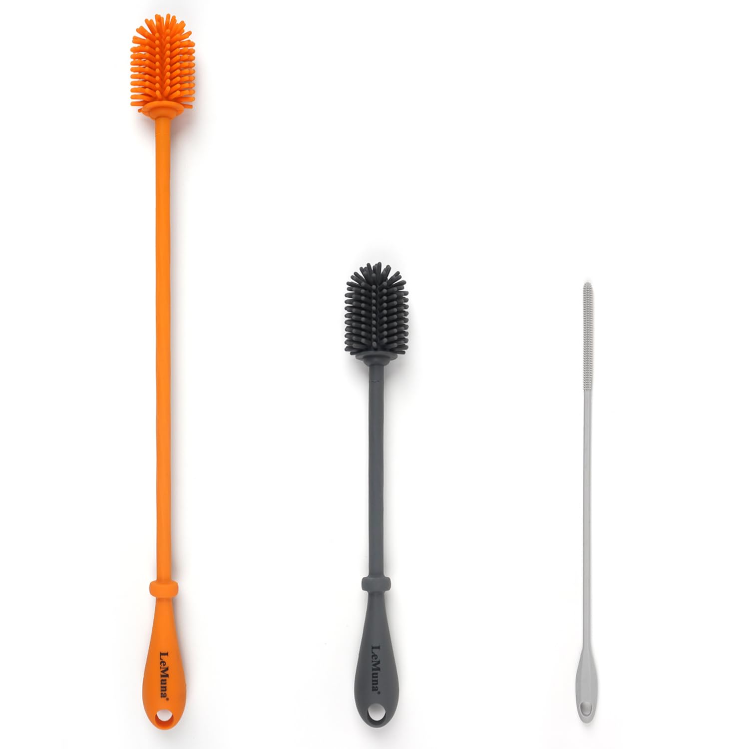 Silicone Bottle Brush Set - Silicone Straw Brush for Narrow Neck, Hydro Flask, Sports Bottle &amp; Glassware