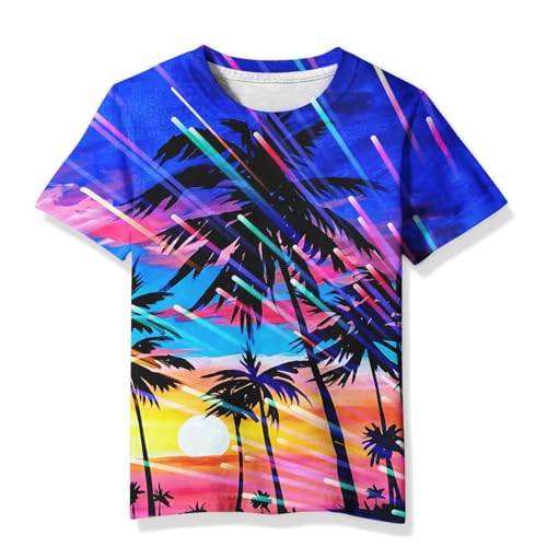 Image of Linnhoy Kids 3D Print Fashion Graphic T-Shirts for Boys Girls 6-16 Years