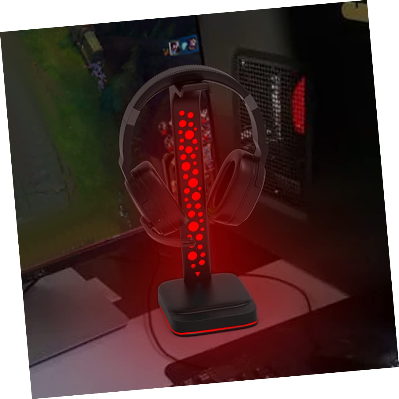 Hemobllo Support pour Casque RGB en Abs Double USB pour Souris et Clavier