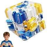 DFADKYWU 3D-Labyrinth-Würfel-Puzzle, Großes Labyrinth 3D Puzzle Würfel, 3D-Zauberwürfel-Kugel Mit Rollenden Kugeln, räumliches Bewusstseins-Gehirntrainingsspielzeug (Blau)