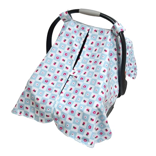 Image of GoldBug Lightweight Car Seat Canopy Cover - Patchwork Berry
