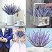Ouddy Decor 12 Bundles Artificial Lavender Fake Flowers Faux Plastic Plants for Home Wedding Kitchen Garden Patio Window Box Office Table Centerpieces Indoor Outdoor Decor, Gray Purple