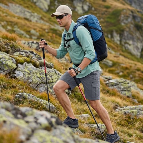 Image of Jessie Kidden Mens Cargo Shorts Expandable Waist Quick Dry Hiking Shorts