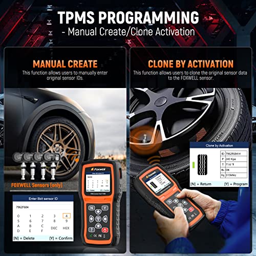 Ferramenta de programação Foxwell TPMS T1000-TPMS 2023 Ferramenta de reaprendizado com ativação TPMS