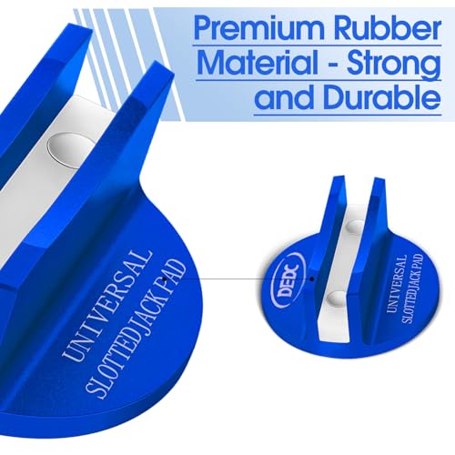 Image of DEDC Universal Aluminum Grooved Magnetic Jack Pad Blue 1 Pc, Jacking Puck Pinch Weld Frame Rail Adapter, Jack Accessories for Mechanics