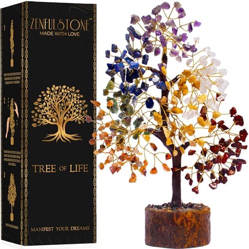 Seven Chakra Tree of Life Healing Crystal Bonsai for Home Decor –...