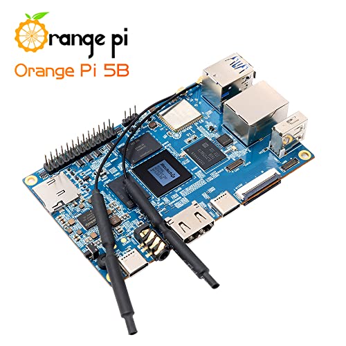 Orange Pi 5B 16Gb Rockchip Rk3588S 8 Core 64 Bit Wifi6,Bt5.0 Single Board Computer With 128Gb Emmc, 2.4Ghz Frequency Open Source Board Run Orange Pi Os,Android,Debian(Opi 5B 16G128G+5V4A Typec Supply) #TOP1