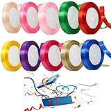 ★Menge: Dieses Paket enthält 10 Rollen von Satin-Band, 1 Rolle in jeder Farbe, genug für den täglichen Gebrauch, sie können auch Teilen Sie sie mit Ihren Freunden und Familien.