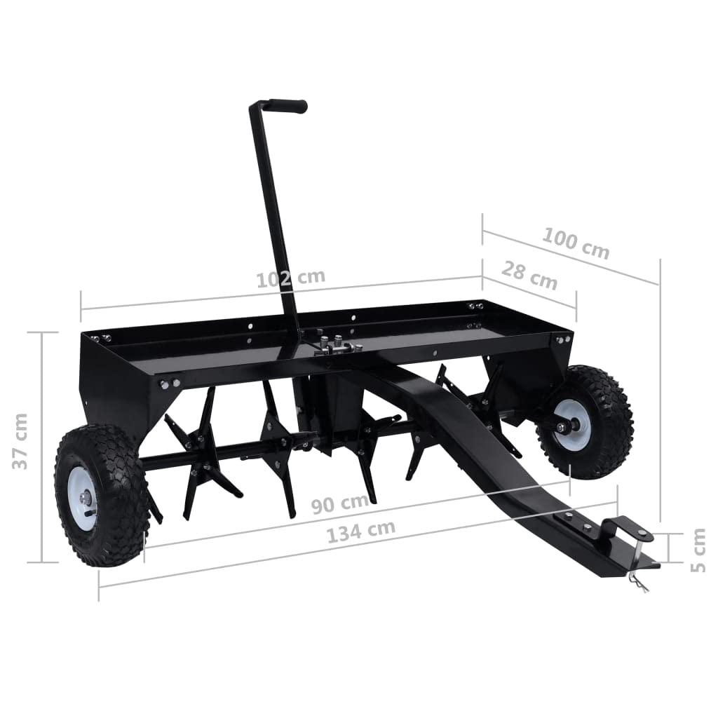 Mangloder - Escarificador para cortacésped de 102 cm de acero, 24 pasadores galvanizados, carcasa de 50 kg, acoplamiento universal para ATV y tractor de césped, cuidado del suelo para césped y prado